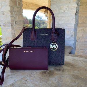 Michael Kors Md Mercer Messenger bag&wallet merlot